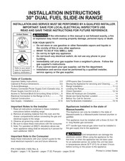 Frigidaire CGDS3065PFN Instrucciones De Instalación