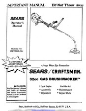 Craftsman WEEDWACKER 358.798260-32cc Manual Del Operario