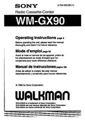 Sony Walkman WM-GX90 Manual De Instrucciones