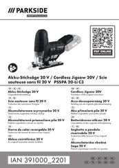 Parkside Performance PSSPA 20-Li C3 Traduccion Del Manual De Instrucciones Originale