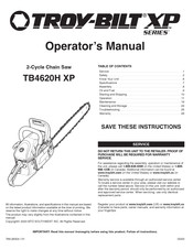 Troy-Bilt TB4620H XP Manual Del Operador