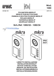 Urmet iPerCom Mikra Digital Manual De Instalación