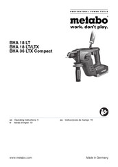 Metabo BHA 18 Instrucciones De Manejo