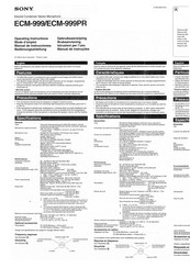 Sony ECM-999 Manual De Instrucciones