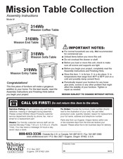 Whittier Wood Furniture Mission Serie Instrucciones Para Armar