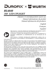 Würth Durofix RL6040 Manual Información Del Producto