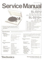 Technics SL-D212 Manual De Servicio