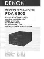 Denon POA-6600 Instrucciones De Operación