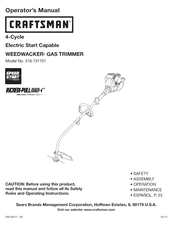 Craftsman WEEDWACKER 316.731701 Manual Del Operador