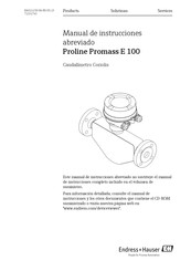 Endress+Hauser Proline Promass E 100 Manual De Instrucciones Abreviado