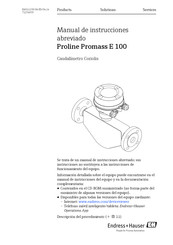 Endress+Hauser Proline Promag E 100 Manual De Instrucciones Abreviado