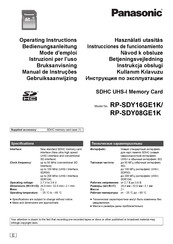 Panasonic RP-SDY08GE1K Instrucciones De Funcionamiento