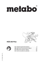 Metabo KGS 255 Plus Manual De Instrucciones Original