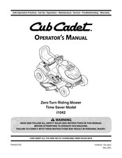 Cub Cadet Time Saver i1042 Manual Del Operador