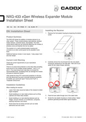 CADDX NXG-433 xGen Hoja De Instalación