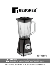 BERGNER BG-51026-BK Manual Del Usuario