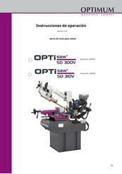 Optimum OPTISAW SD 300V Instrucciones De Operación