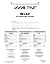 Alpine MRX-F65 Manual De Operación