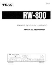 Teac RW-800 Manual Del Propietário