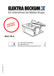 Metabo Elektra Beckum Multi 180 A Manual De Instrucciones Para El Uso