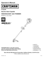 Craftsman Weedwacker SPEED START INCREDI-PULL 316.731931 Manual Del Operador