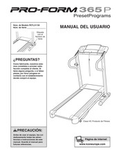 ICON PRO-FORM 365P Manual Del Usuario