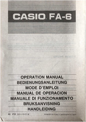 Casio FA-6 Manual De Operación