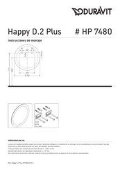 DURAVIT Happy D.2 Plus HP 7480 Instrucciones De Montaje