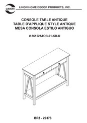 Linon Home Decor Products 86152ATOB-01-KD-U Manual Del Usuario