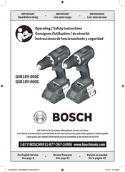 Bosch GSB18V-800CB24 Instrucciones De Funcionamiento Y Seguridad