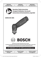 Bosch GWG12V-20S Instrucciones De Funcionamiento Y Seguridad