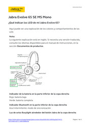 Jabra Evolve 65 SE MS Mono Guía Rápida