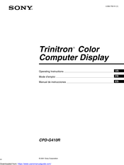 Sony Trinitron CPD-G410R Manual De Instrucciones