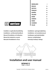 Vetus BOW4012 Manual De Instalación Y Usuario