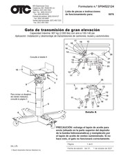 OTC 5078 Lista De Piezas E Instrucciones De Funcionamiento