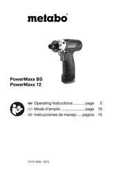Metabo PowerMaxx BS Instrucciones De Manejo