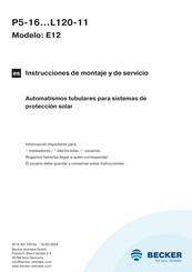 Becker E12 Instrucciones De Montaje Y De Servicio