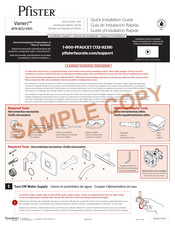 Pfister Vaneri 8P8-WS2-VRIS Guía De Instalación Rápida