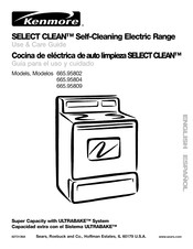 Kenmore SELECT CLEAN 665.95802 Guía Para El Uso Y Cuidado