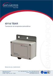 SIAP+MICROS t011d -TBAR-IVS Manual De Uso Y Mantenimiento