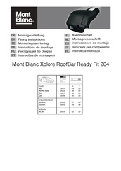 Mont Blanc Xplore RoofBar Ready Fit 204 Instrucciones De Montaje