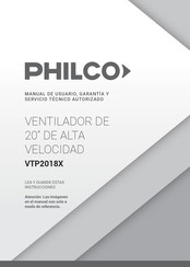 Philco VTP2018X Manual De Usuario, Garantía Y Servicio Técnico Autorizado