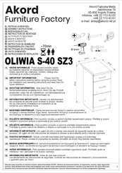 Akord OLIWIA S-40 SZ3 Instrucciones De Instalación