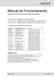 Binder BD 23 Manual De Funcionamiento