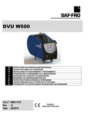 Saf-Fro DVU W500 Instrucciones De Funcionamiento Y Mantenimiento