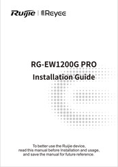 Ruijie Reyee RG-EW1200G PRO Guia De Instalacion