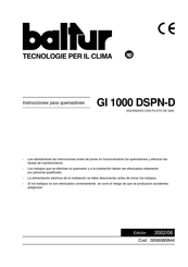 baltur GI 1000 DSPN-D Instrucciones