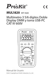 Pro's Kit MT-1820 Manual De Usuario