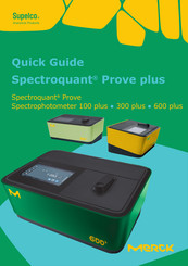 MERCK Supelco Spectroquant Prove Spectrophotometer 600 plus Guía Rápida