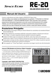 Boss Roland BOSS RE-20 Space Echo Manual Del Usuario